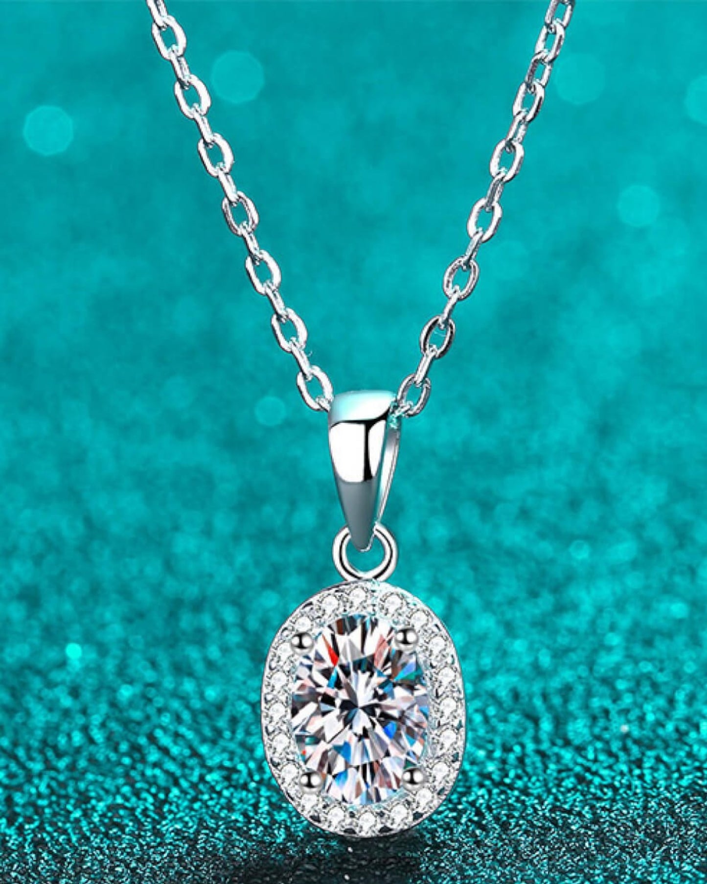 LUMIOR minimalist 1 karaat moissanite hanger ketting van 925 sterling zilver met rhodium plating en zirkonia accenten