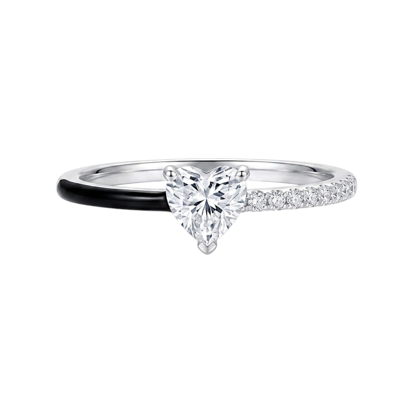 Amora Two-Tone Heart Moissanite Ring (0.5 Carat)