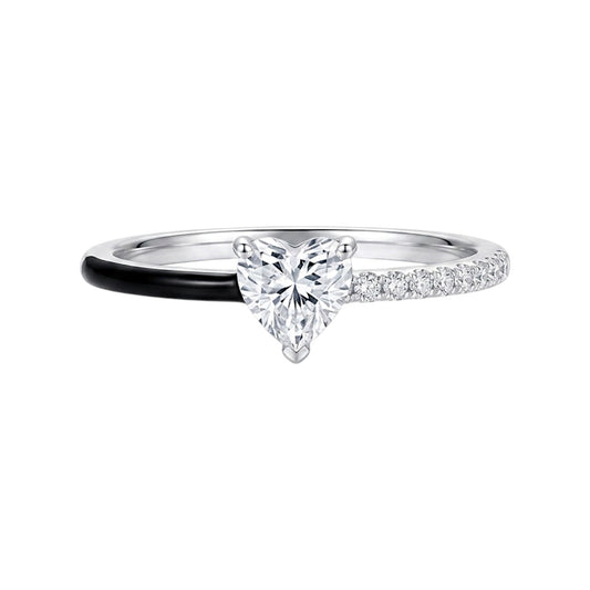 Amora Two-Tone Heart Moissanite Ring (0.5 Carat)