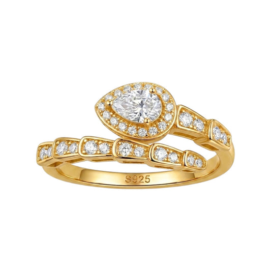 Serpentina Luxury Moissanite Snake Statement Ring