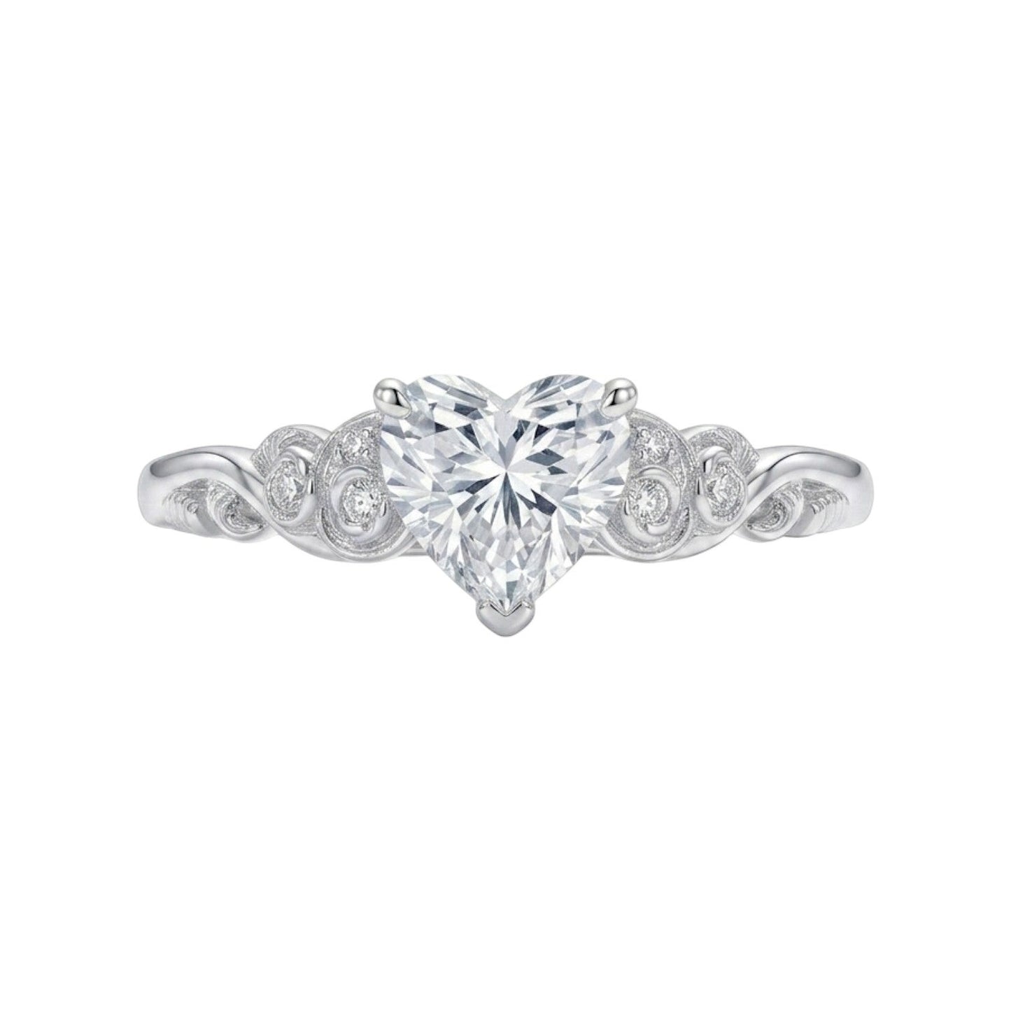 Valentina Classic Heart Solitaire Moissanite Ring (1.5 Carat)