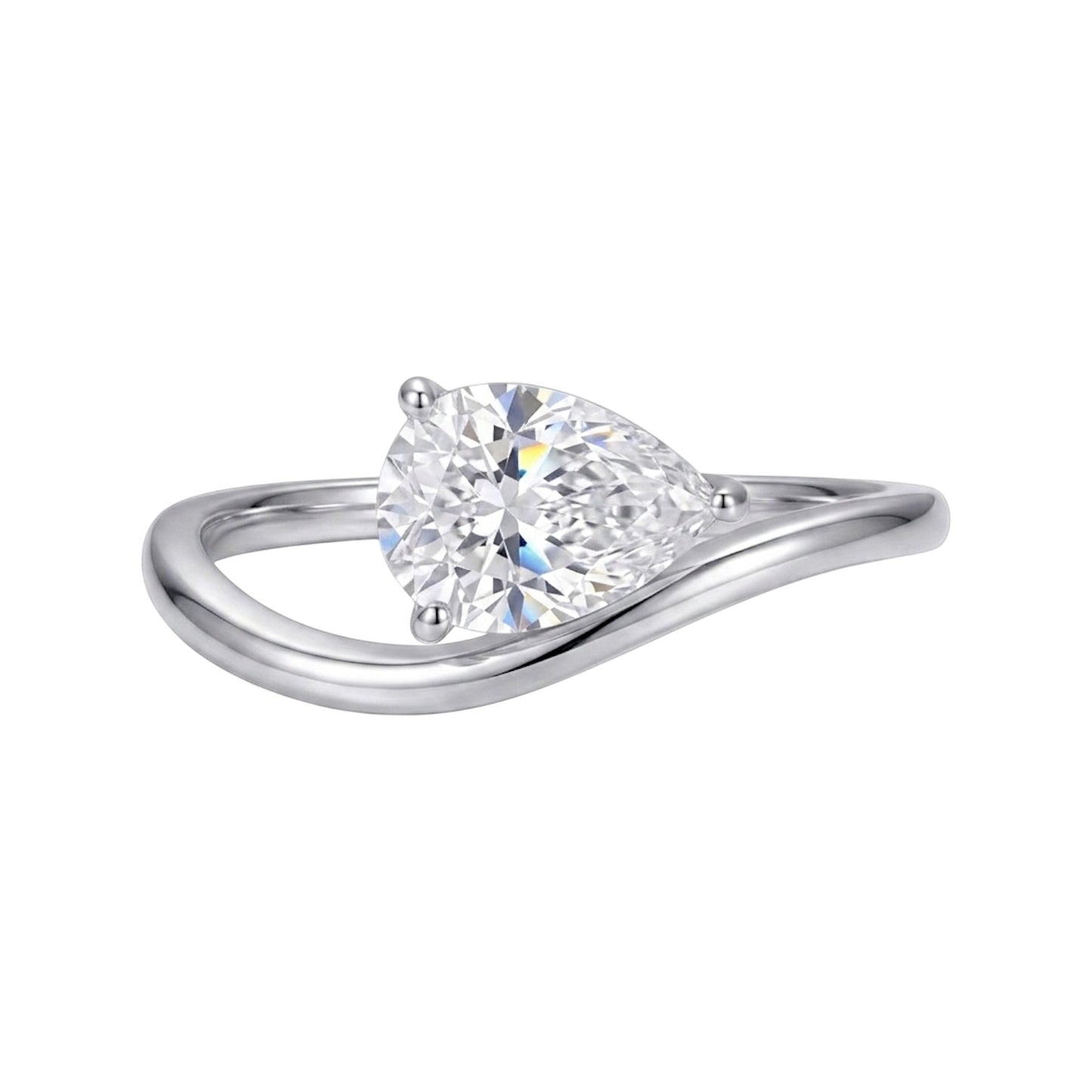 Lumina Pear Drop Solitaire Moissanite Ring (1.5 Carat)