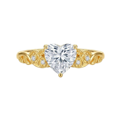 Valentina Classic Heart Solitaire Moissanite Ring (1.5 Carat)