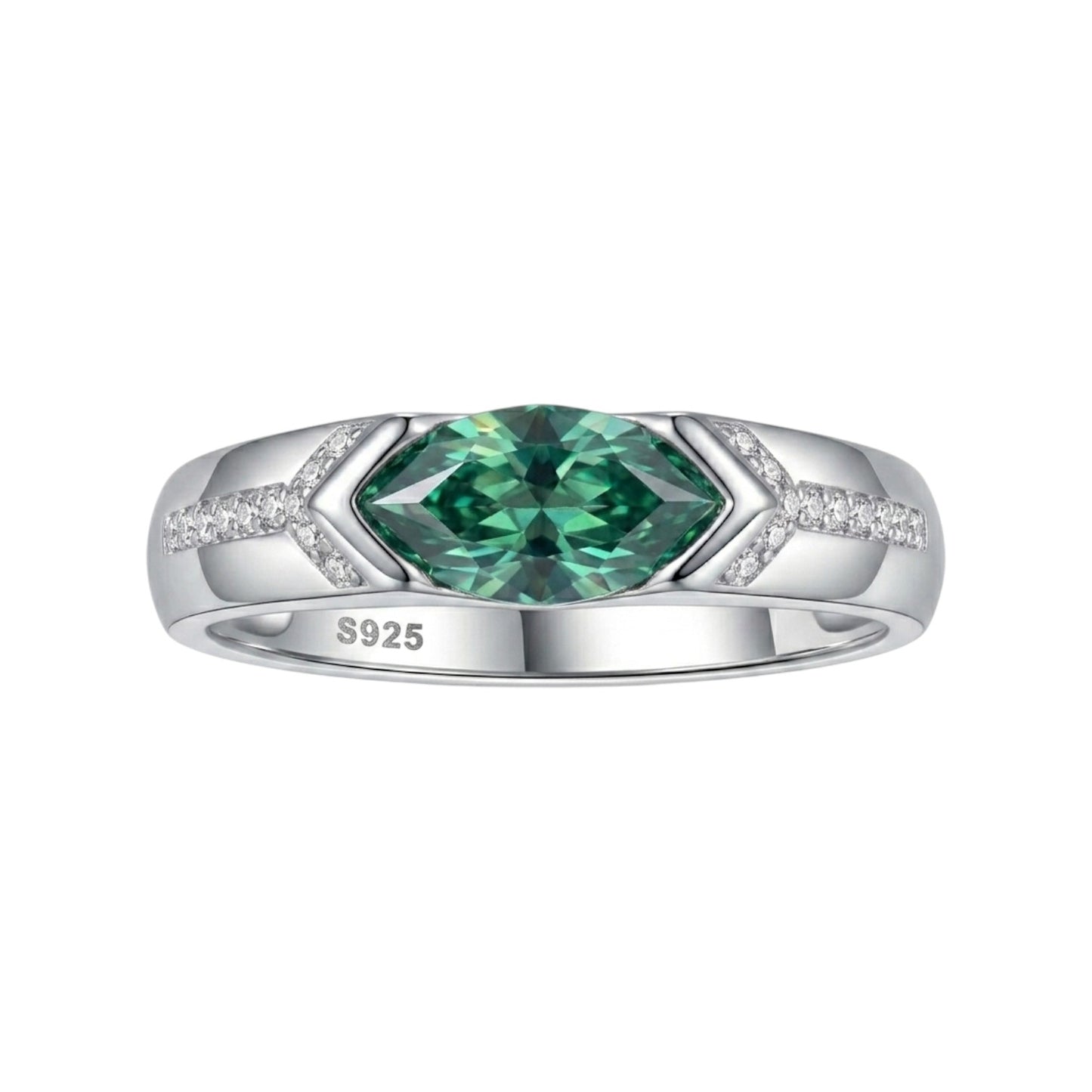 Olívia Retro Marquise Green Moissanite Ring (1 Carat)