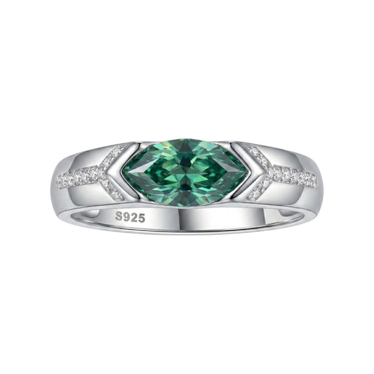 Olívia Retro Marquise Green Moissanite Ring (1 Carat)