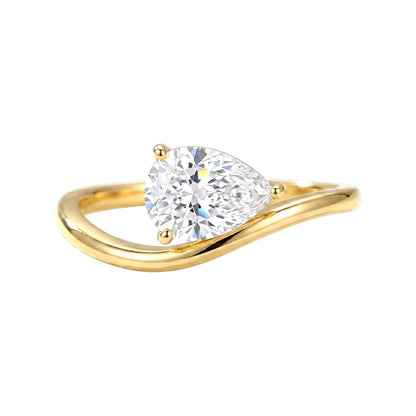 Lumina Pear Drop Solitaire Moissanite Ring (1.5 Carat)