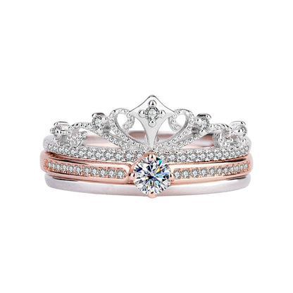Aurelia Castle Crown Moissanite Ring (Two-Tone Rose Gold)