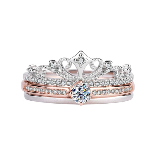 Aurelia Castle Crown Moissanite Ring (Two-Tone Rose Gold)