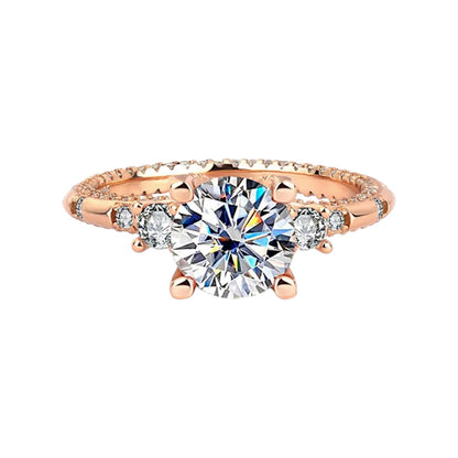 Isla Rose Gold Moissanite Diamond Ring (2 Carat)