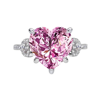 Amandine Royal Heart Moissanite Pavé Ring (6 Carat)
