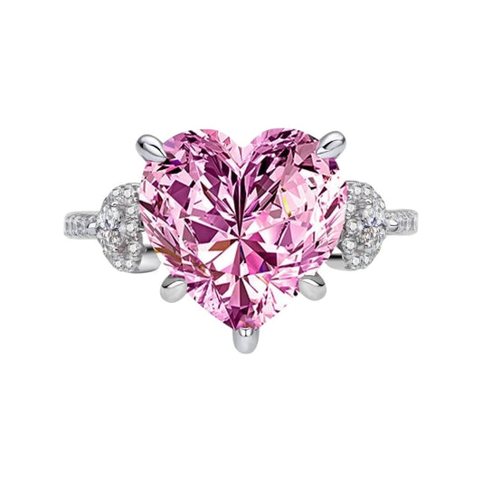 Amandine Royal Heart Moissanite Pavé Ring (6 Carat)
