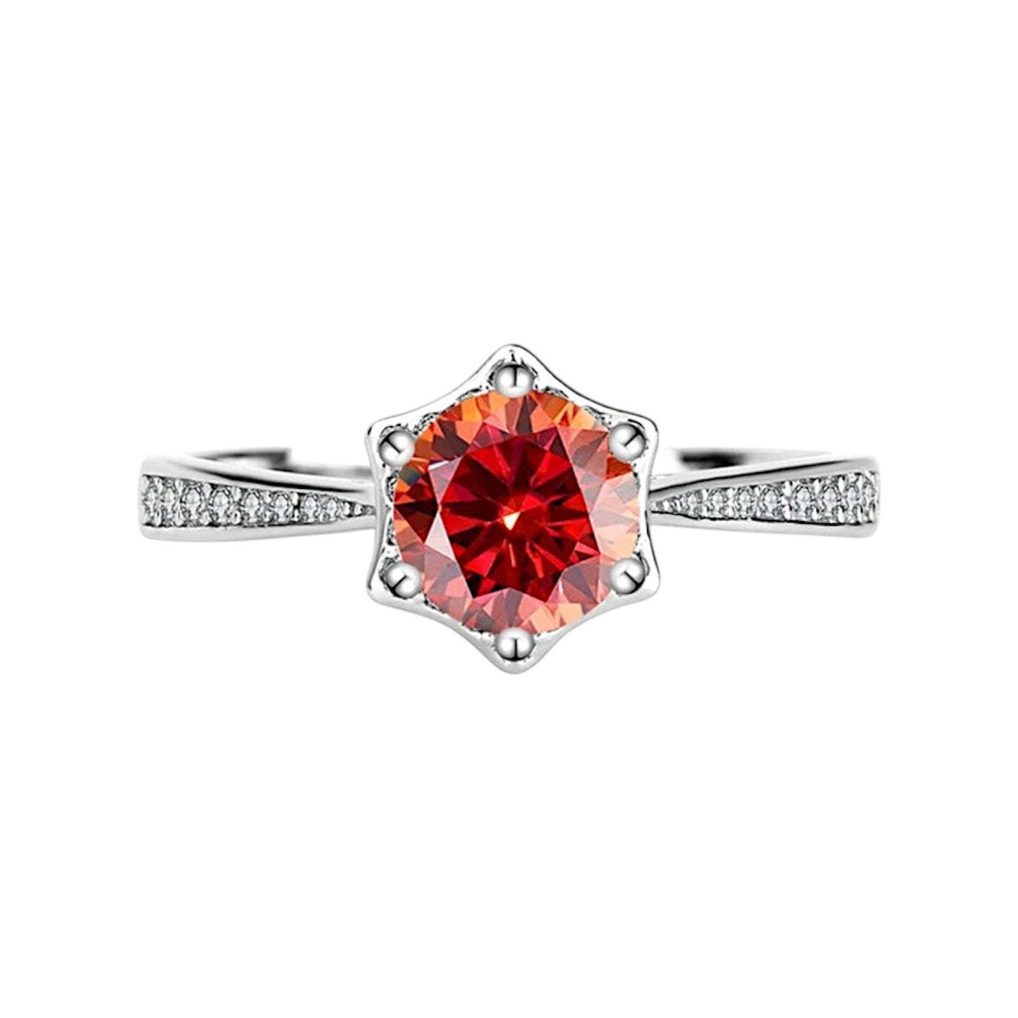 Astralis Geometric Star Hexagonal Moissanite Ring (1 Carat)