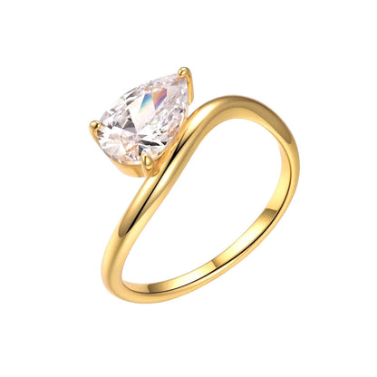 Lumina Pear Drop Solitaire Moissanite Ring (1.5 Carat)