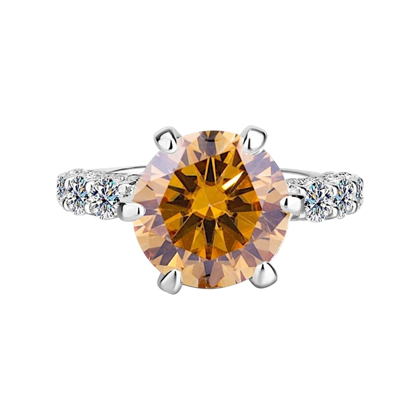 Selene White Moonlight Moissanite Goddess Ring (2 Carat)