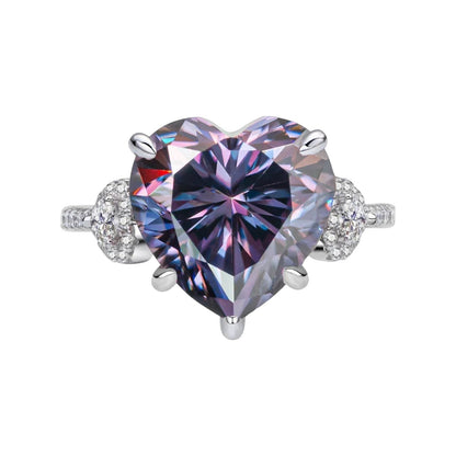 Amandine Royal Heart Moissanite Pavé Ring (6 Carat)