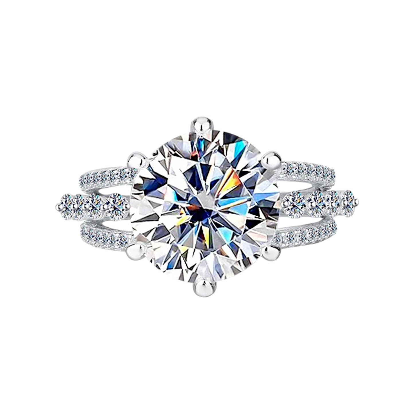 Eternia Six-Prong Moissanite Stacked Ring Set (5 Carat)