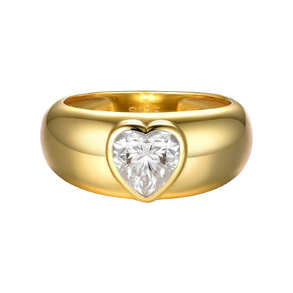 Amoria Heart Shaped Thick Moissanite Ring (1.2 Carat)