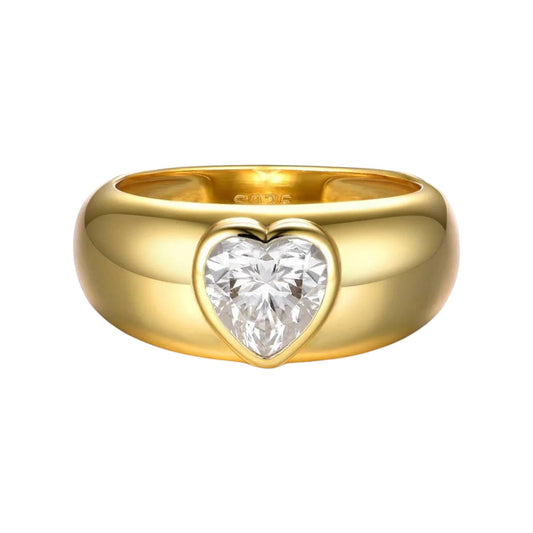 Amoria Heart Shaped Thick Moissanite Ring (1.2 Carat)