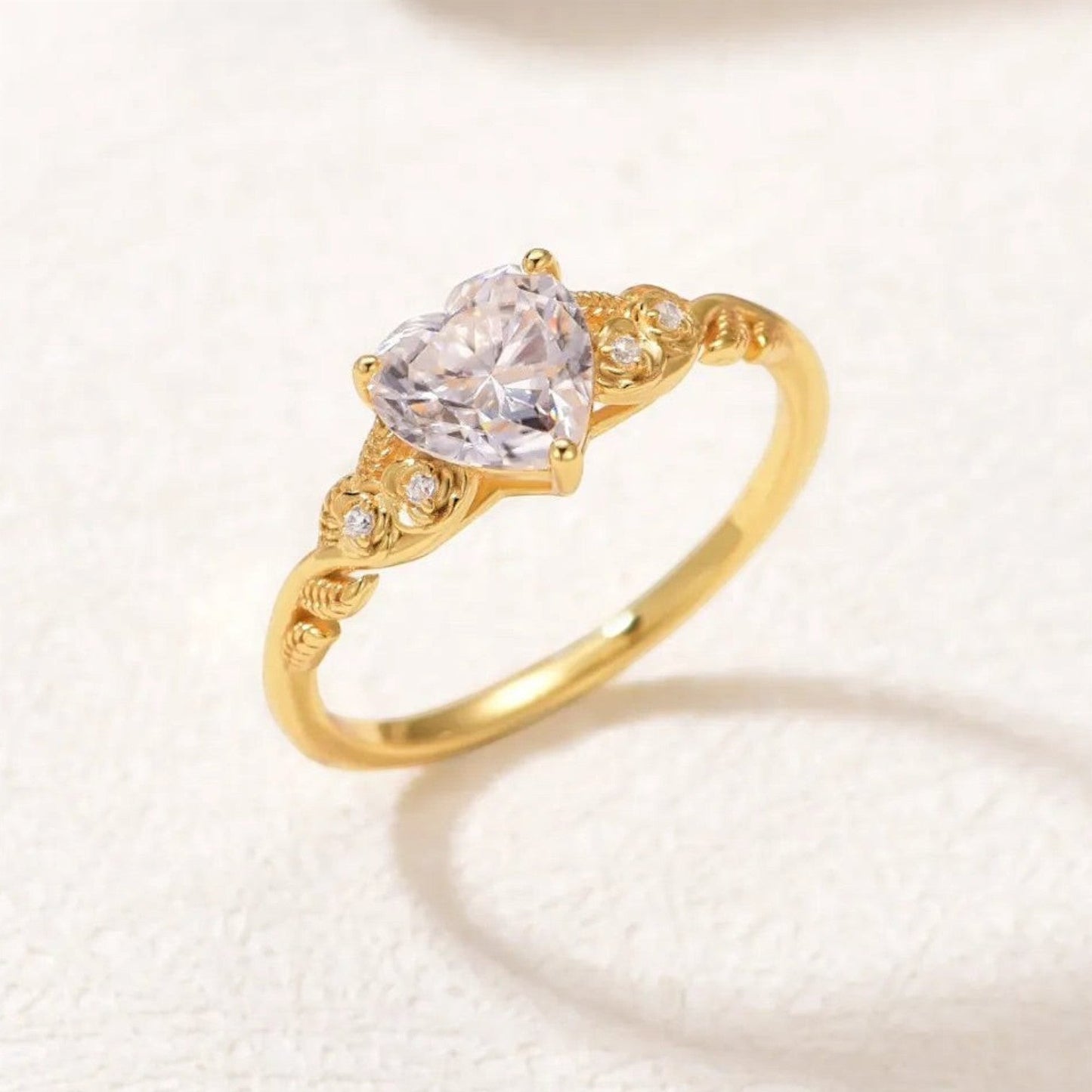 Valentina Classic Heart Solitaire Moissanite Ring (1.5 Carat)