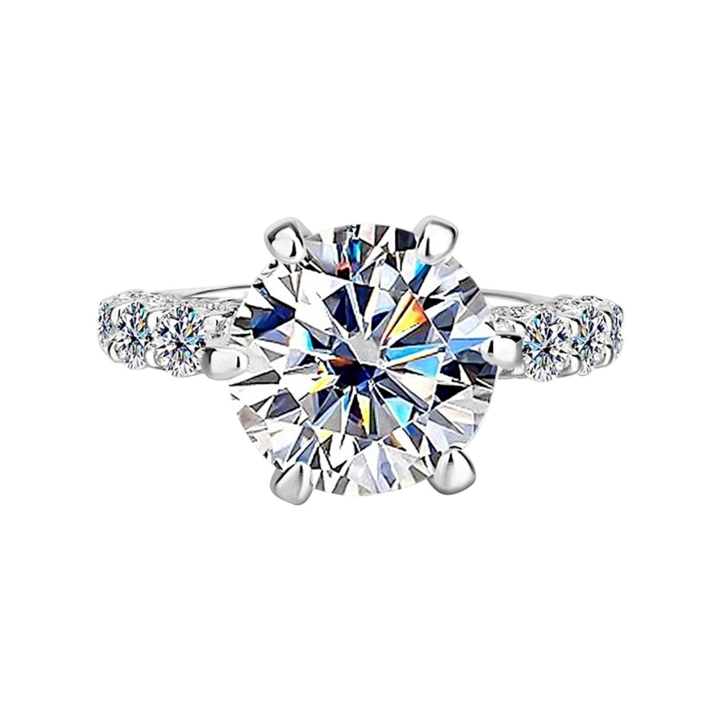 Selene White Moonlight Moissanite Goddess Ring (2 Carat)