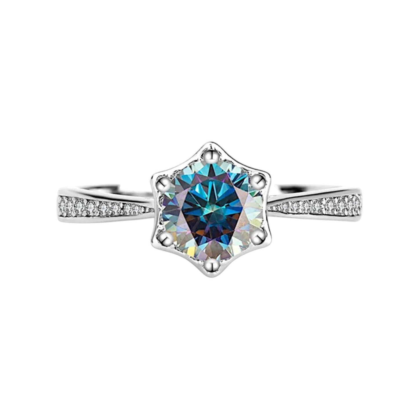 Astralis Geometric Star Hexagonal Moissanite Ring (1 Carat)
