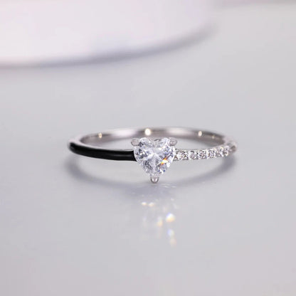 Amora Two-Tone Heart Moissanite Ring (0.5 Carat)