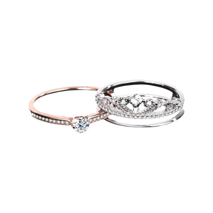 Aurelia Castle Crown Moissanite Ring (Two-Tone Rose Gold)