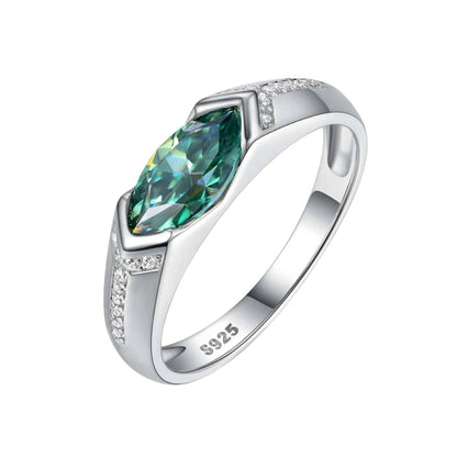 Olívia Retro Marquise Green Moissanite Ring (1 Carat)