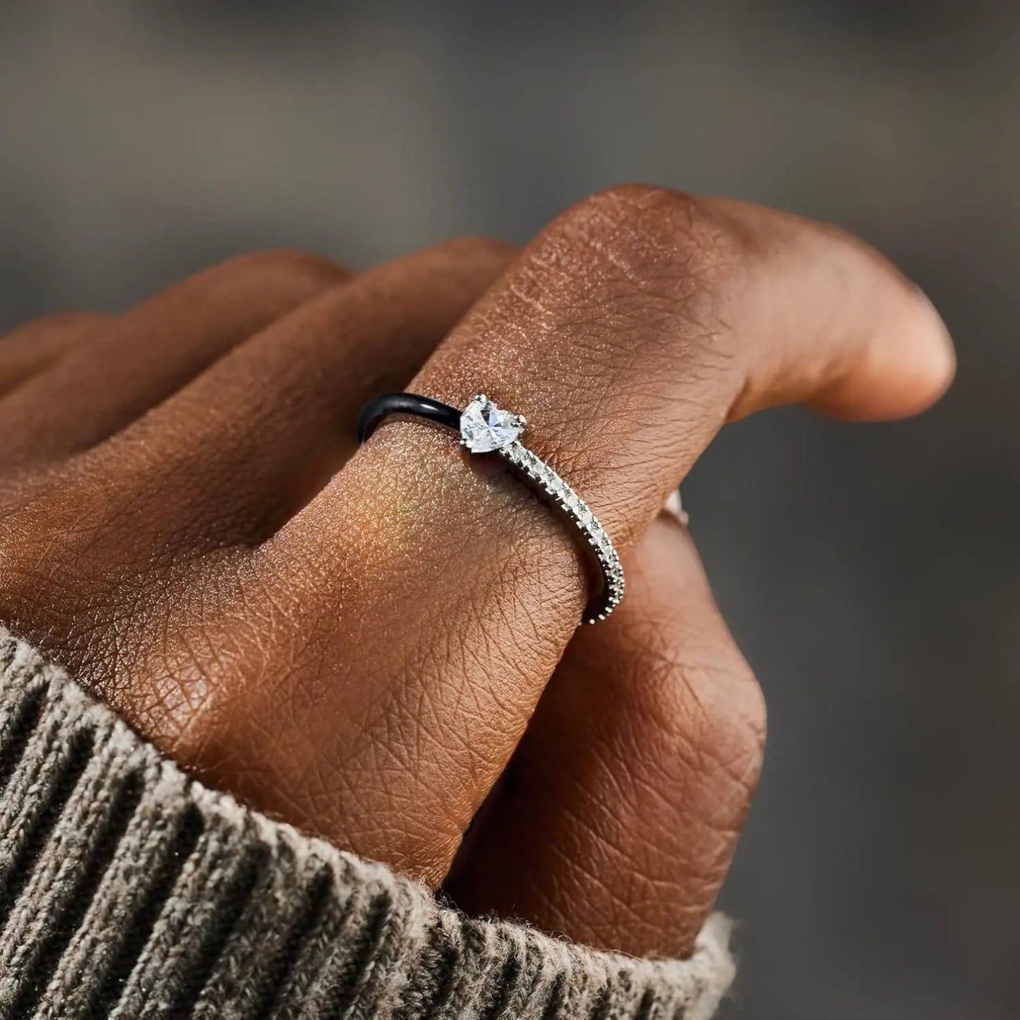 Amora Two-Tone Heart Moissanite Ring (0.5 Carat)