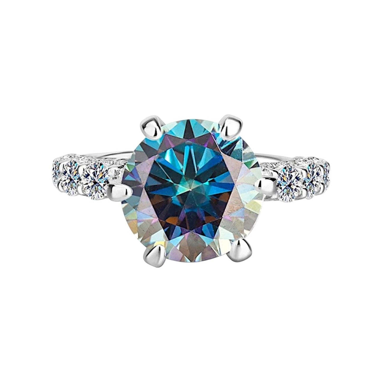 Selene White Moonlight Moissanite Goddess Ring (2 Carat)