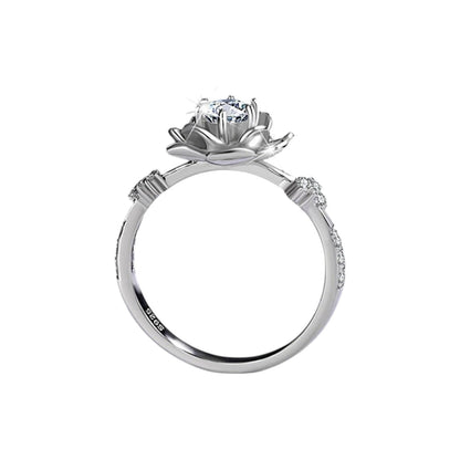 Lysandra Water Lily Moissanite Diamond Ring (0.50 Carat)