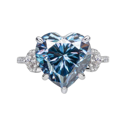 Amandine Royal Heart Moissanite Pavé Ring (6 Carat)