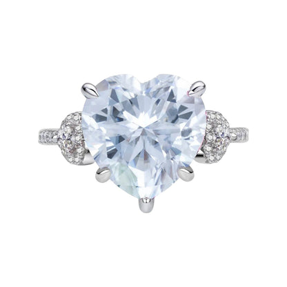 Amandine Royal Heart Moissanite Pavé Ring (6 Carat)