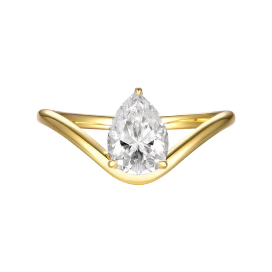 Aria Pear Drop Solitaire Moissanite Ring (1.25 Carat)