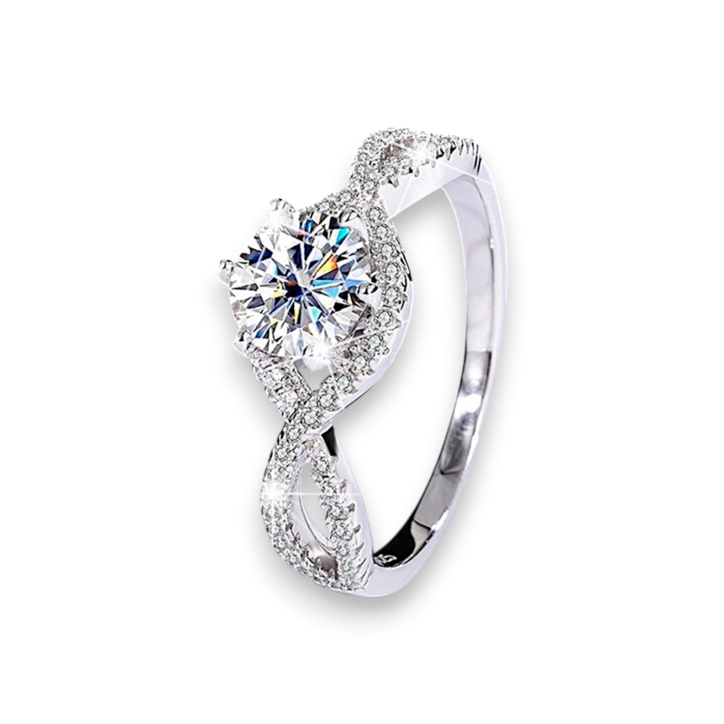 Valentina Twisted Halo Moissanite Ring (1 Carat)