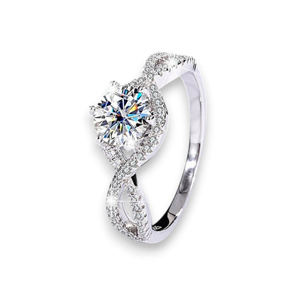 Valentina Twisted Halo Moissanite Ring (1 Carat)