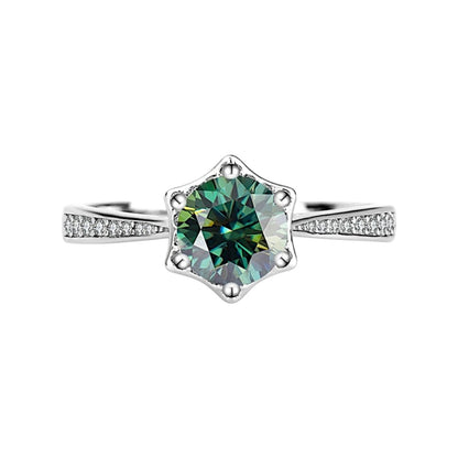 Astralis Geometric Star Hexagonal Moissanite Ring (1 Carat)