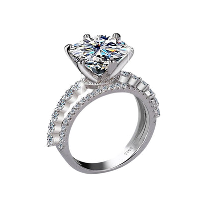 Eternia Six-Prong Moissanite Stacked Ring Set (5 Carat)
