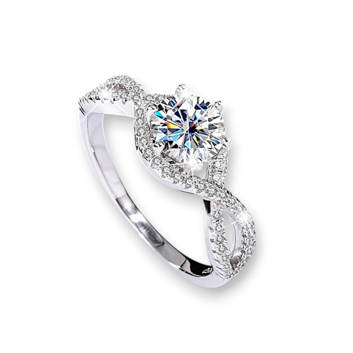 Valentina Twisted Halo Moissanite Ring (1 Carat)