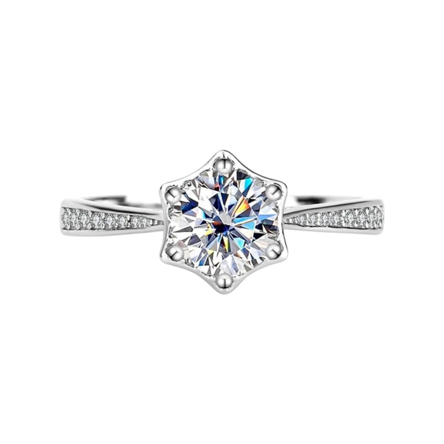 Astralis Geometric Star Hexagonal Moissanite Ring (1 Carat)