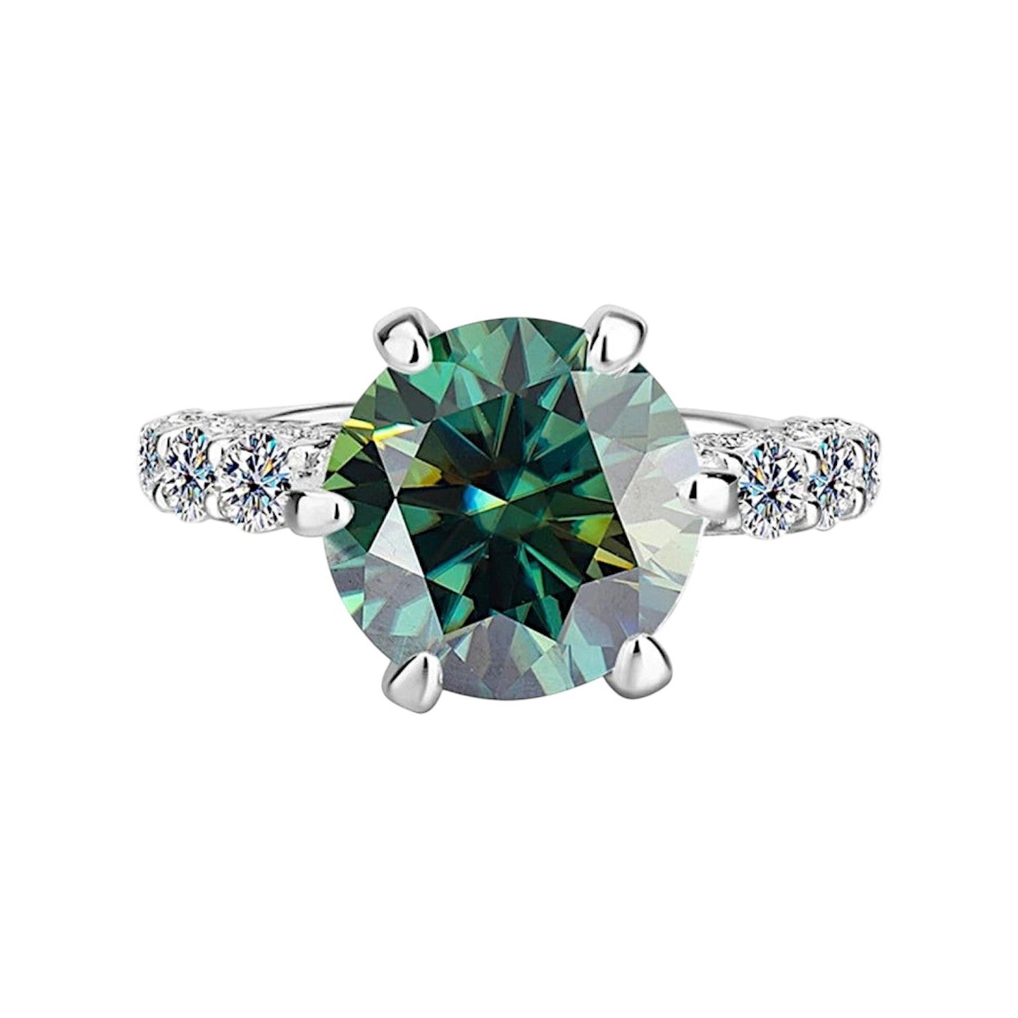 Selene White Moonlight Moissanite Goddess Ring (2 Carat)