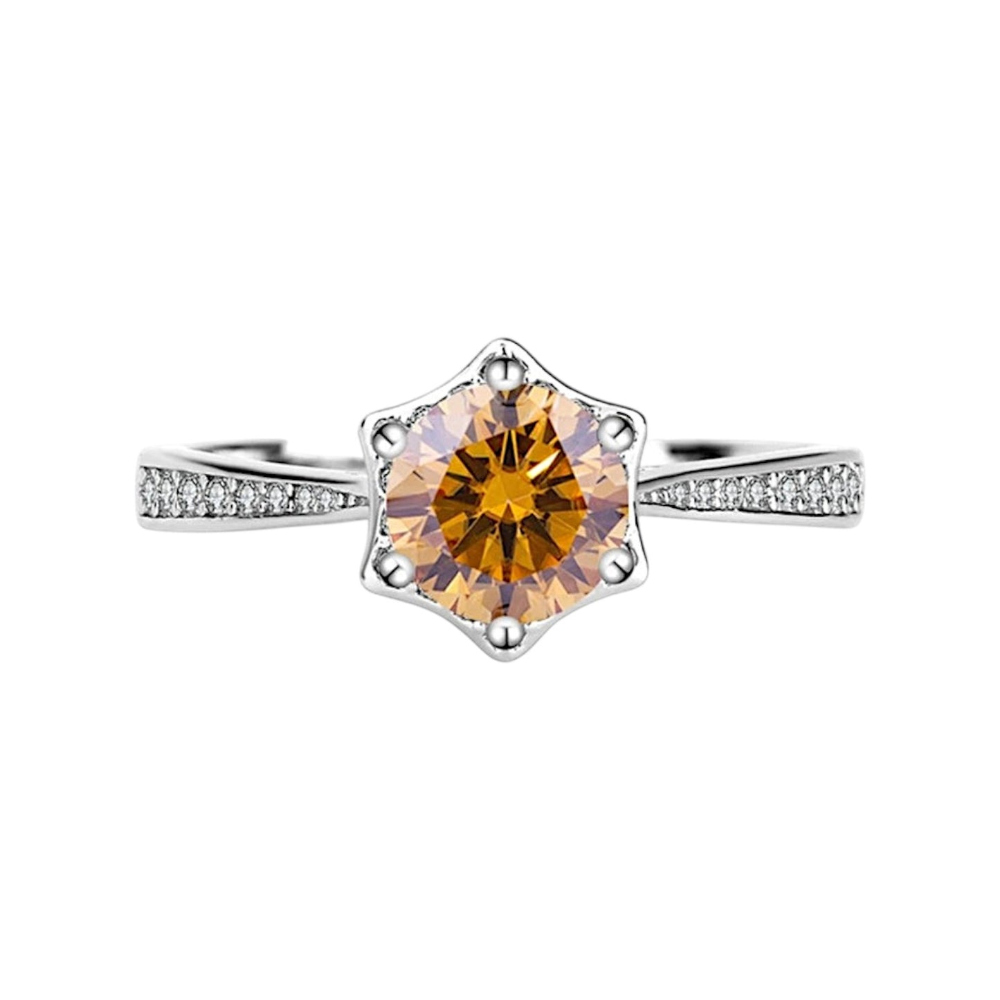 Astralis Geometric Star Hexagonal Moissanite Ring (1 Carat)