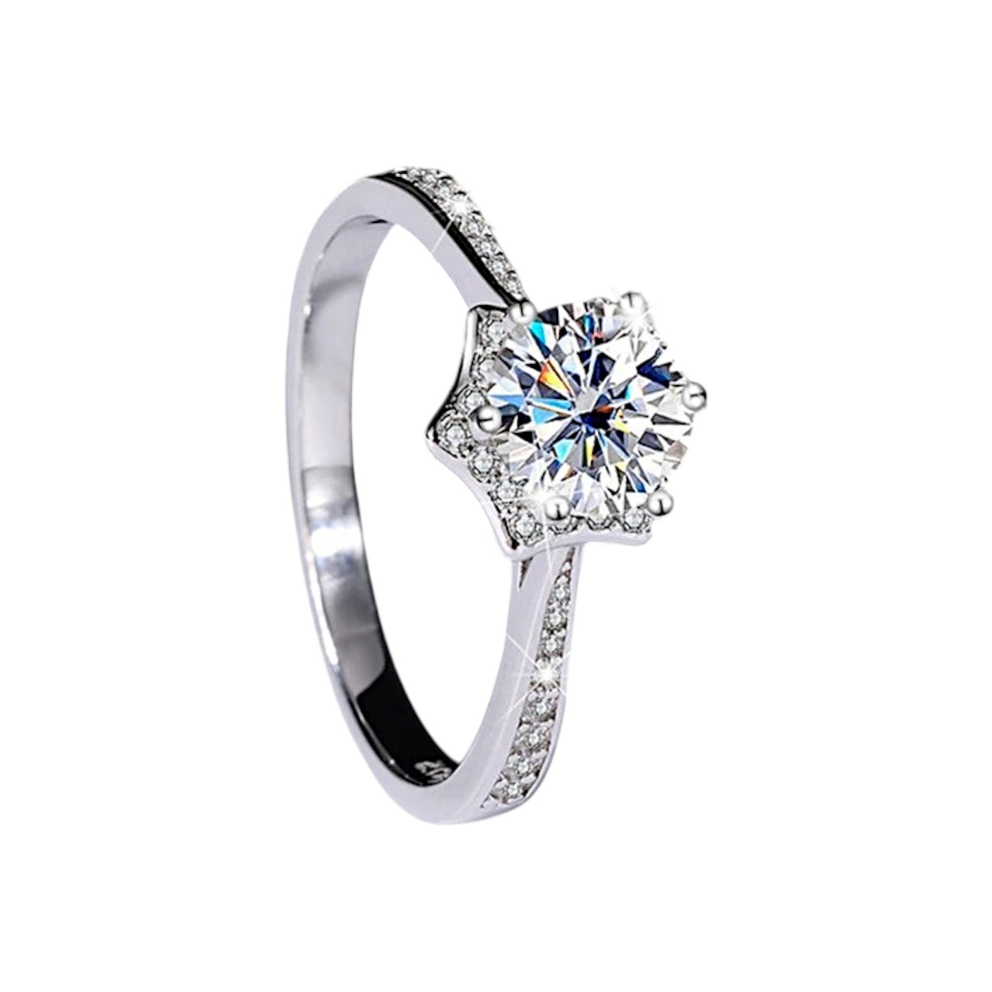 Astralis Geometric Star Hexagonal Moissanite Ring (1 Carat)