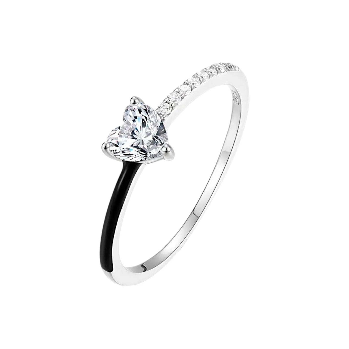 Amora Two-Tone Heart Moissanite Ring (0.5 Carat)