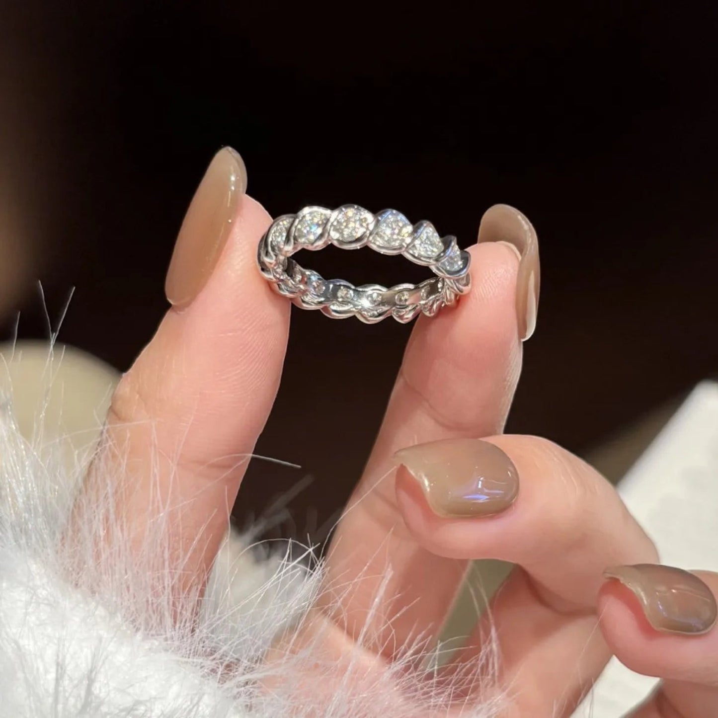 Lumiora Cluster Bezel Moissanite Statement Ring