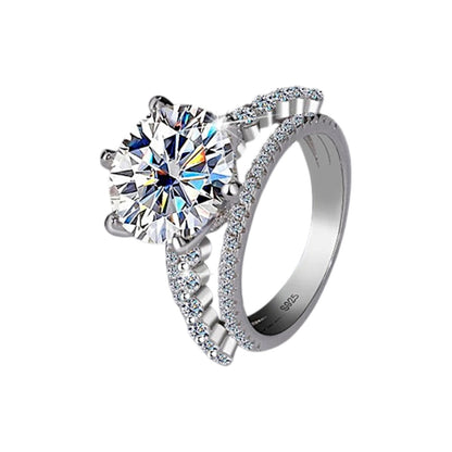 Eternia Six-Prong Moissanite Stacked Ring Set (5 Carat)