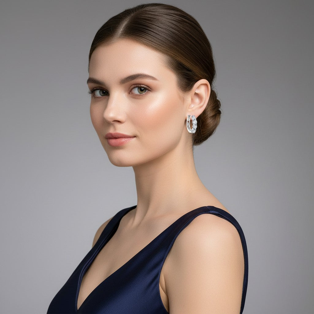 Glow Radiant Moissanite Huggie Hoops (2.40 Carat)