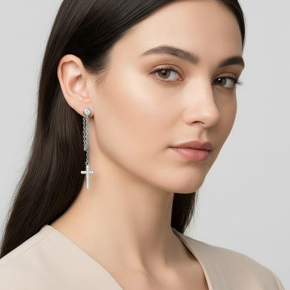 Sacred Cross Earrings (0.2 Carat)