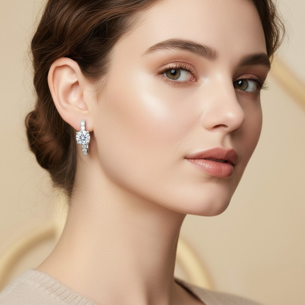 Lumina D-Grade Radiant Moissanite Hoop Earrings (2.36 Carat)