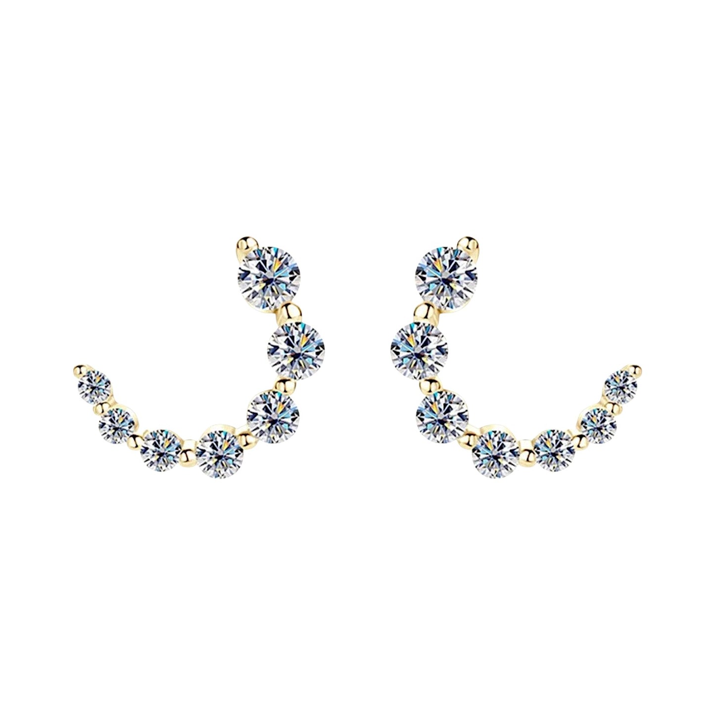 LUMIOR Aura Inlaid 0.72ct VVS1 Moissanite stud oorbellen in 18K goud verguld sterling zilver.